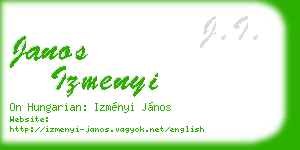 janos izmenyi business card